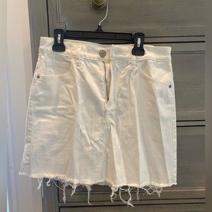 Express Denim White Frayed Skirt Size 2